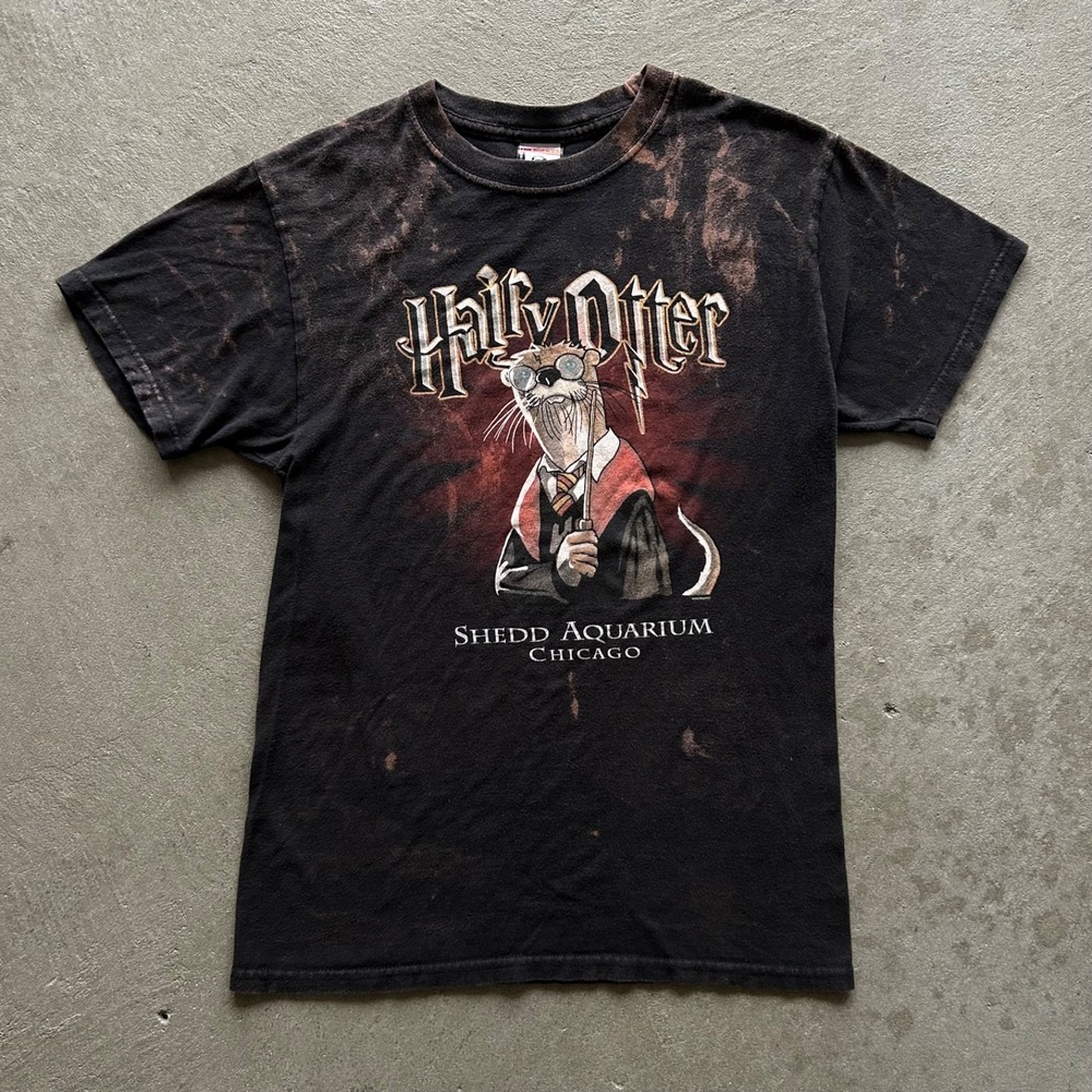 Vintage Shedd Aquarium Shirt Size Small Black Hairy Otter Parody Chicago Animal